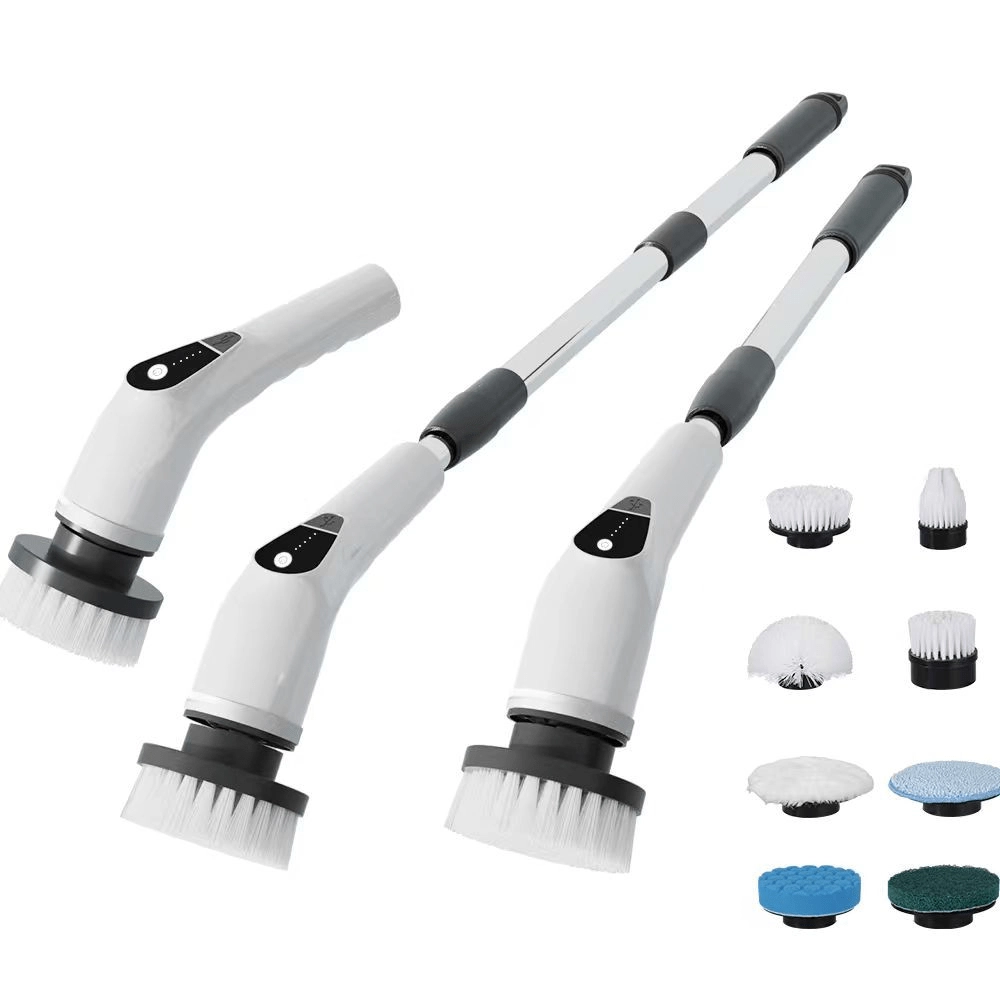 Multi-Functional Cordless Electric Cleaning Brush (8 Brush Heads / 5 Adjustable Speed Settings)