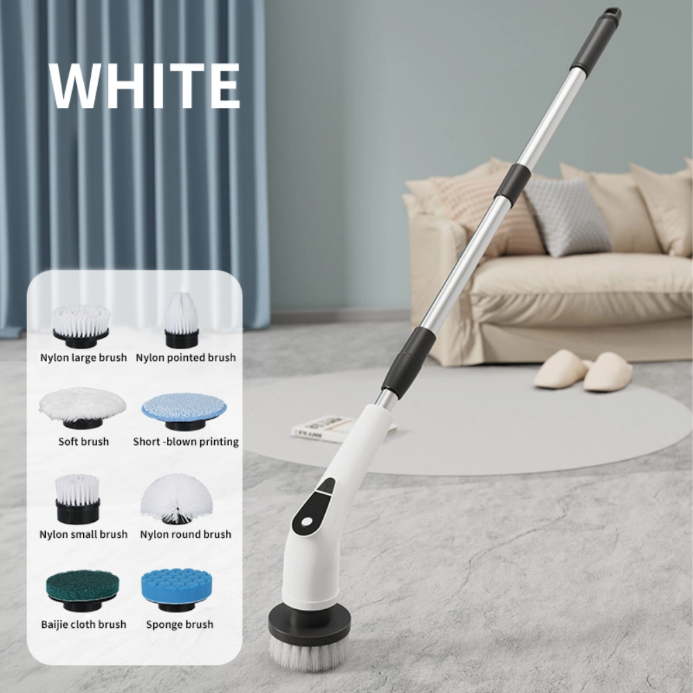 Multi-Functional Cordless Electric Cleaning Brush (8 Brush Heads / 5 Adjustable Speed Settings)