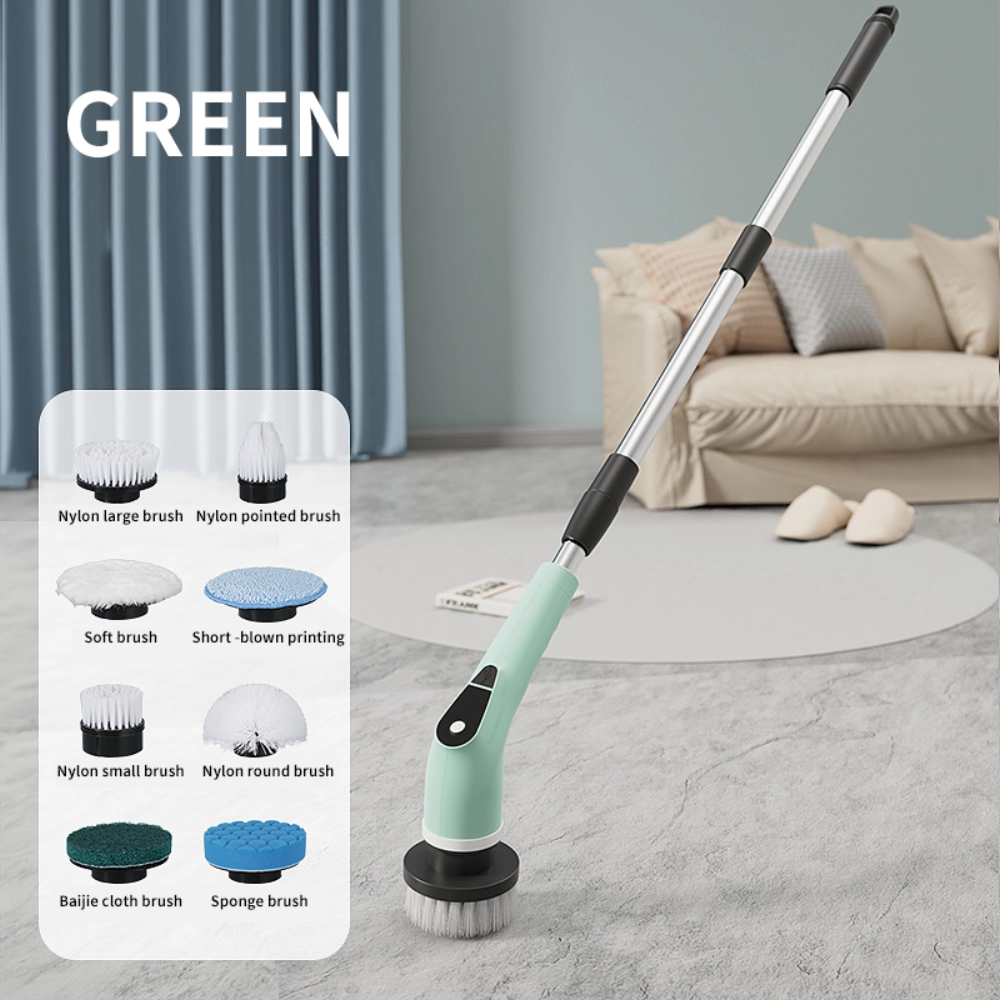 Multi-Functional Cordless Electric Cleaning Brush (8 Brush Heads / 5 Adjustable Speed Settings)
