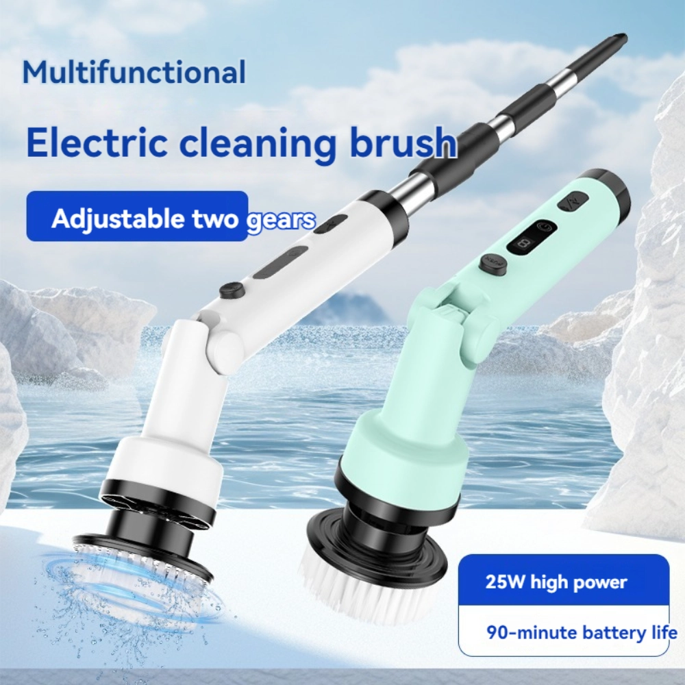 Multi-Functional Cordless Electric Cleaning Brush with Replaceable Brush Heads