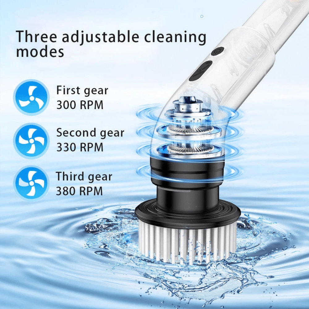 9-in-1 Wireless Electric Cleaning Brush | Telescopic Long Handle, 3-Speed Adjustable Multi-Functional Cleaning Brush